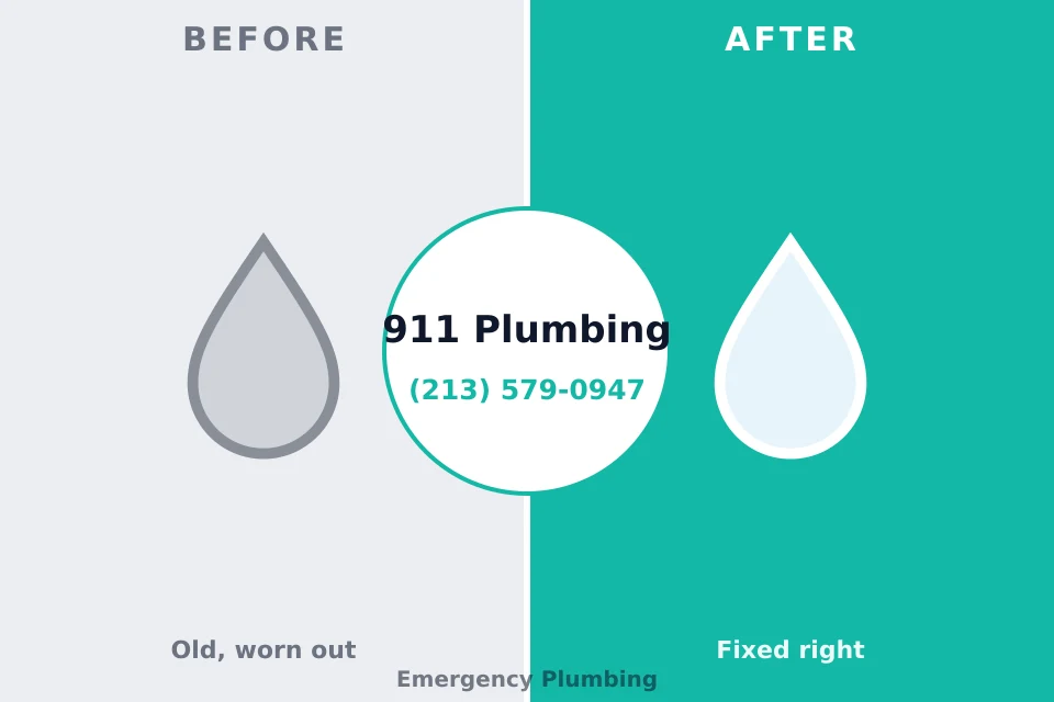 Before and after: plumbing repair North Grosvenor Dale, CT